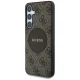 Чехол Guess 4G Round Patch Classic Logo MagSafe для Samsung Galaxy S25 Plus коричневый