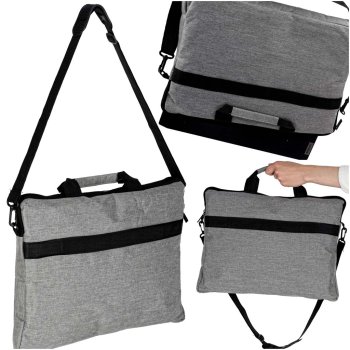 15.6 Inch Laptop Bag Briefcase with Shoulder Strap for Men Women, Grey