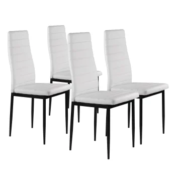 Ēdamistabas krēslu komplekts 4 gab. ModernHome ekoloģiskā āda, balts