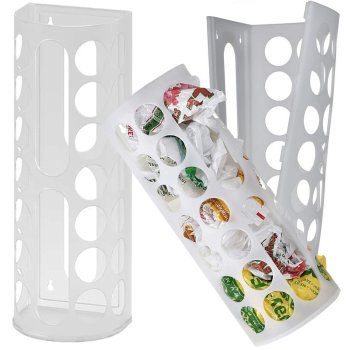 Universal Plastic Bag Holder and Organizer, White