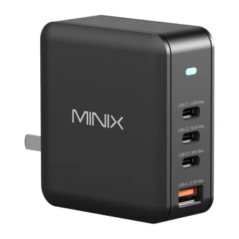 Minix P165 GaN sienas lādētājs, 165W, 3x USB-C, 1x USB-A