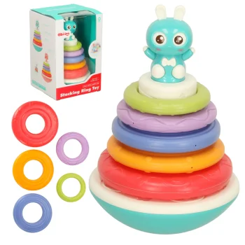 Сенсорная игрушка-неваляшка пирамидка Bibi-inn, голубая