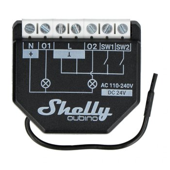 Shelly Qubino Wave 2PM viedais kontrolieris, 2 kanāli, Z-Wave, melns