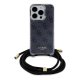 Guess iPhone 15 Pro Case HC Crossbody Cord 4G Print, Black