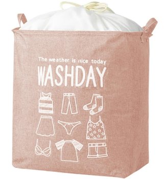 Salokāms veļas grozs ar rokturiem, 70L, rozā