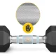 4FIZJO HEX Steel Dumbbell 17.5 kg, Black