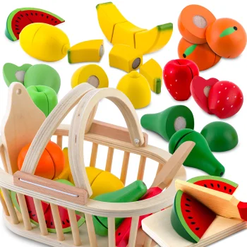 Rotaļu Koka Griežamie Augļi 9 gab. RK-870 Ricokids | Toy Wooden Cutting Fruits