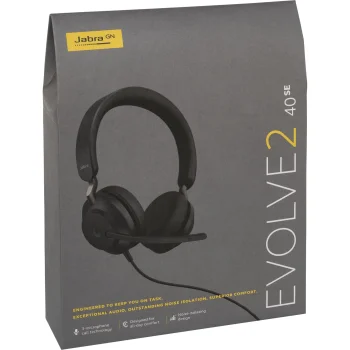 Jabra Evolve2 40 SE MS Stereo austiņas, melnas, USB-C