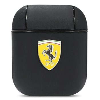 Ferrari On Track Leather AirPods Cover, Black