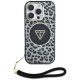 Guess HC IML Leopard Triangle Cord Strap MagSafe vāciņš iPhone 16 Pro Max - Melns | Phone Case Cover Black