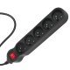 Maclean MCE184 Pagarinātājs ar 5 ligzdām un slēdzi, 3m, 2300W, Melns