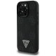 Guess Grained Hot Stamp Peony Triangle Logo MagSafe vāciņš iPhone 16 Pro Max - Melns | Phone Case Cover Black