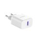 Dudao A20EU USB-A 18W sienas lādētājs – balts + USB-A – USB-C kabelis