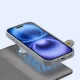 Dux Ducis Lawa ādas vāciņš iPhone 16 ar noņemamu maku, pelēks