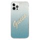 Guess vāciņš iPhone 12 / 12 Pro Glitter Gradient Script zils