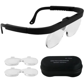 Brilles palielināmās ar maināmām lēcām 1.5x 2.5x 3.5x