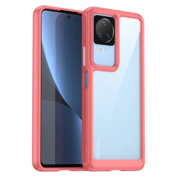 Outer Space Case hibrīda vāciņš Xiaomi Poco F4 5G ar TPU rāmi, sarkans