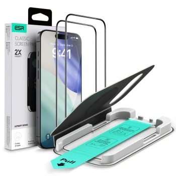 Apple iPhone 17 Air 6.5'' ESR UltraFit Tempered Glass Screen Protector, Black, 2 pcs. | Telefona Ekrāna Aizsargstikls...