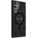 Guess 4G Collection Leather Metal Logo MagSafe Case for Samsung Galaxy S24 Ultra, Black