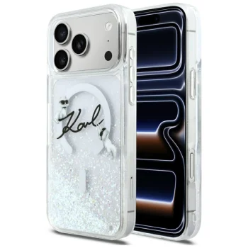 Karl Lagerfeld Liquid Glitter Karl Script Logo MagSafe magnētiskais maciņš iPhone 17 Pro Max telefonam –...