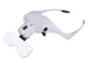 Headband Magnifying Glasses with 2 LEDs and 5 Lenses up to 3.5x, White