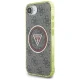 Guess IML Metal Glitter 4G Circle Triangle MagSafe vāciņš iPhone 16e, brūns