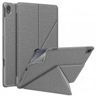 Lenovo Tab P11 / P11 Plus (TB-J606F) Drop Protection Origami Leather Cover Case, Grey | Vāks Apvalks Pārvalks Grāmatiņa Planšetdatoram