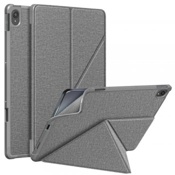 Lenovo Tab P11 / P11 Plus (TB-J606F) Drop Protection Origami Leather Cover Case, Grey | Vāks Apvalks Pārvalks...