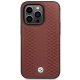 BMW iPhone 14 Pro Max vāciņš Leather Diamond Pattern MagSafe Bordo