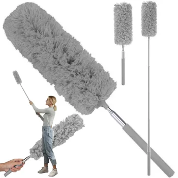 Teleskopiska putekļu birste ar mikrošķiedras uzgali, 35–83 cm, pelēka