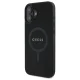 Guess iPhone 16 vāciņš Saffiano Classic Logo MagSafe, melns
