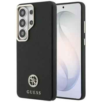Guess Rhinestone Round Logo MagSafe vāciņš Samsung Galaxy S26 Ultra, melns