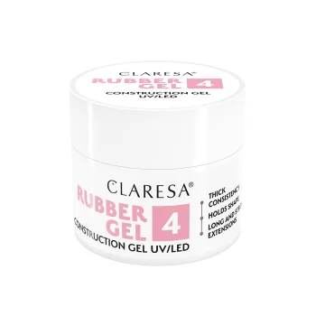 Claresa Rubber Gel 4 Būvējošā nagu želeja, Vidēji aveņu sārts, 12g