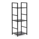 Стеллаж Modernhome CWJ302480L BLACK с металлическим каркасом, 3 полки, черный