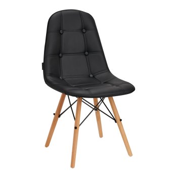 Skandināvu stila ergonomisks krēsls 4Rico QS-185 ekoāda, melns