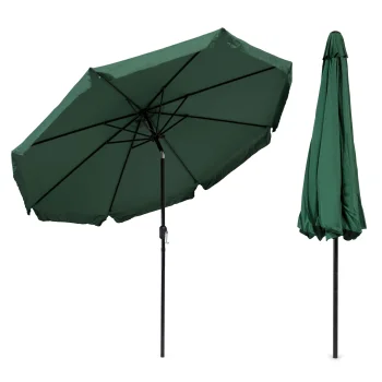 Dārza saulessargs MultiGarden, 3 m, noliecams, ar kloķi, zaļš
