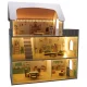 LULILO Peonio Wooden Dollhouse with LED Lighting, 70cm, Pink