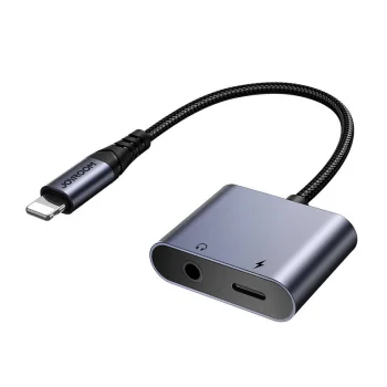 Audio pāreja Joyroom SY-L01 Lightning uz 3.5 mm un Lightning, melna