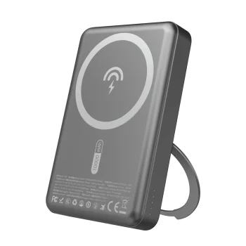 Внешний аккумулятор Dudao K28 10000mAh с MagSafe и подставкой, серый