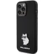 Чехол Karl Lagerfeld для iPhone 15 Pro Silicone Choupette Metal Pin, черный