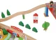 Bērnu Spēļu Rotaļu Koka Dzelzceļš Vilciena Sliežu Trase ar Vilcieniem, 88 elementi | Kid\'s Wooden Railway Train...