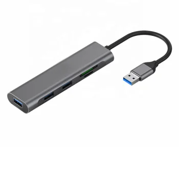 Extra Digital USB 3.0 adapteris ar 3x USB 3.0, SD un TF, pelēks