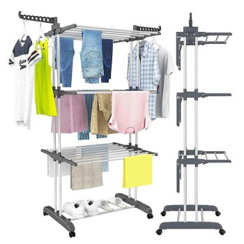 Vertikālais saliekamais veļas žāvētājs XXL uz ritentiņiem