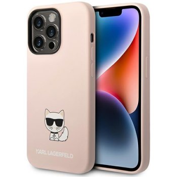 Karl Lagerfeld Silicone Choupette Body Case for iPhone 14 Pro Max, Pink