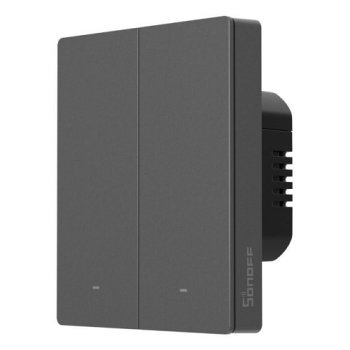 Умный настенный выключатель Sonoff M5-2C-80M, Wi-Fi, Matter, Черный