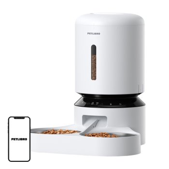 Petlibro Granary Smart Automatic Pet Feeder with Double Bowl, Wifi, 5L, White