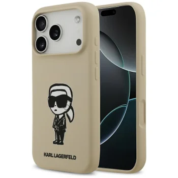 Karl Lagerfeld Silicone Karl Sketch & Logo MagSafe vāciņš iPhone 17 Pro, brūns