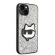 Karl Lagerfeld iPhone 14 Case Glitter Choupette Silver
