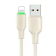 Mcdodo CA-4740 USB uz Lightning kabelis ar LED, 1.2m, bēšs