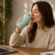 Termokrūze ar piesūcekni pret apgāšanos, 380 ml, Zaļa